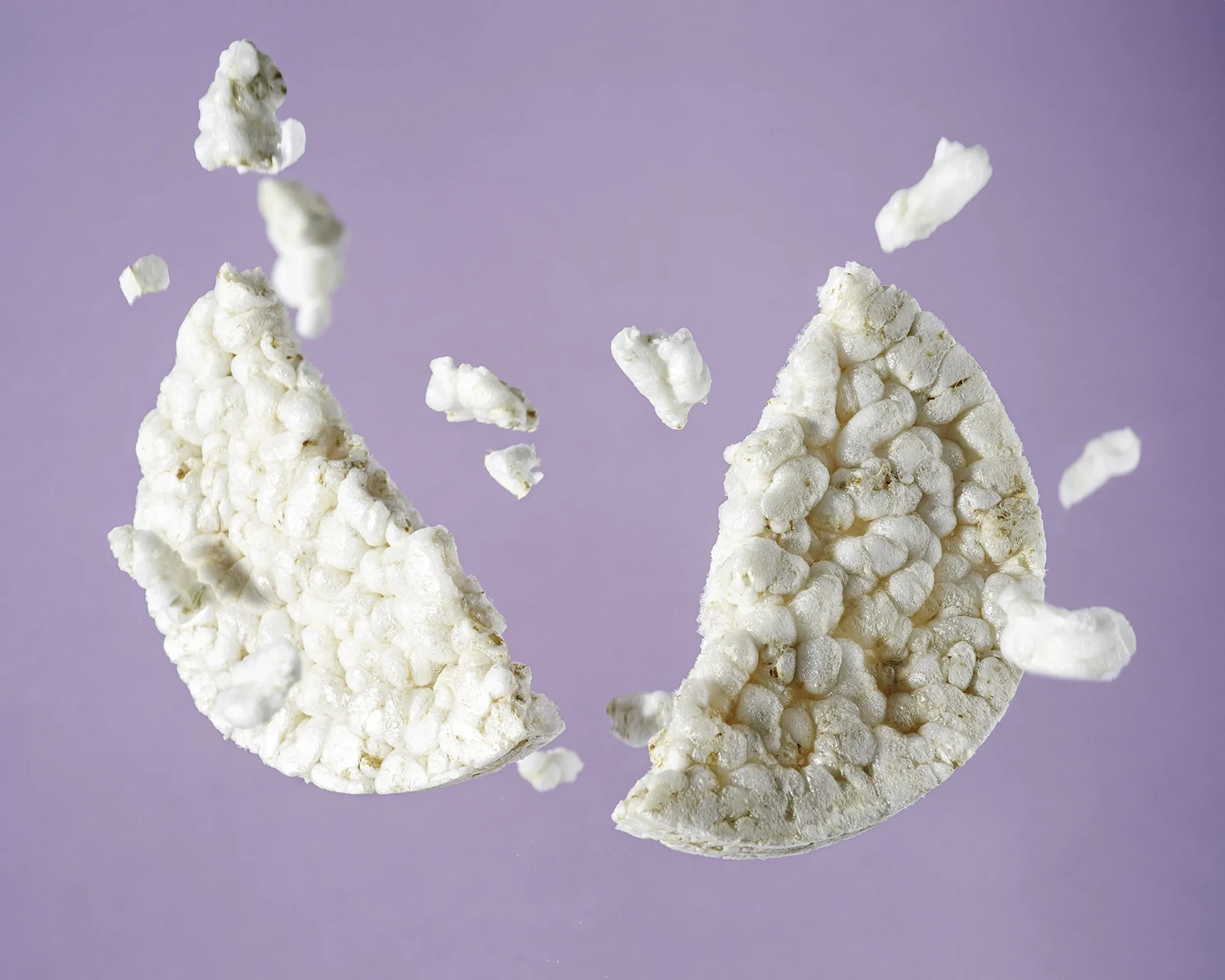 Immagine pop galletta di riso, immagine realizzata come progetto personale per esempio pubblicitario di foto di food