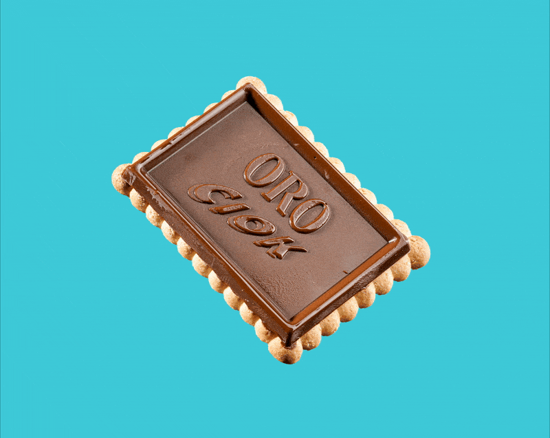 Immagine animata GIF Oro Ciok, immagine realizzata come progetto personale per esempio pubblicitario di foto di food