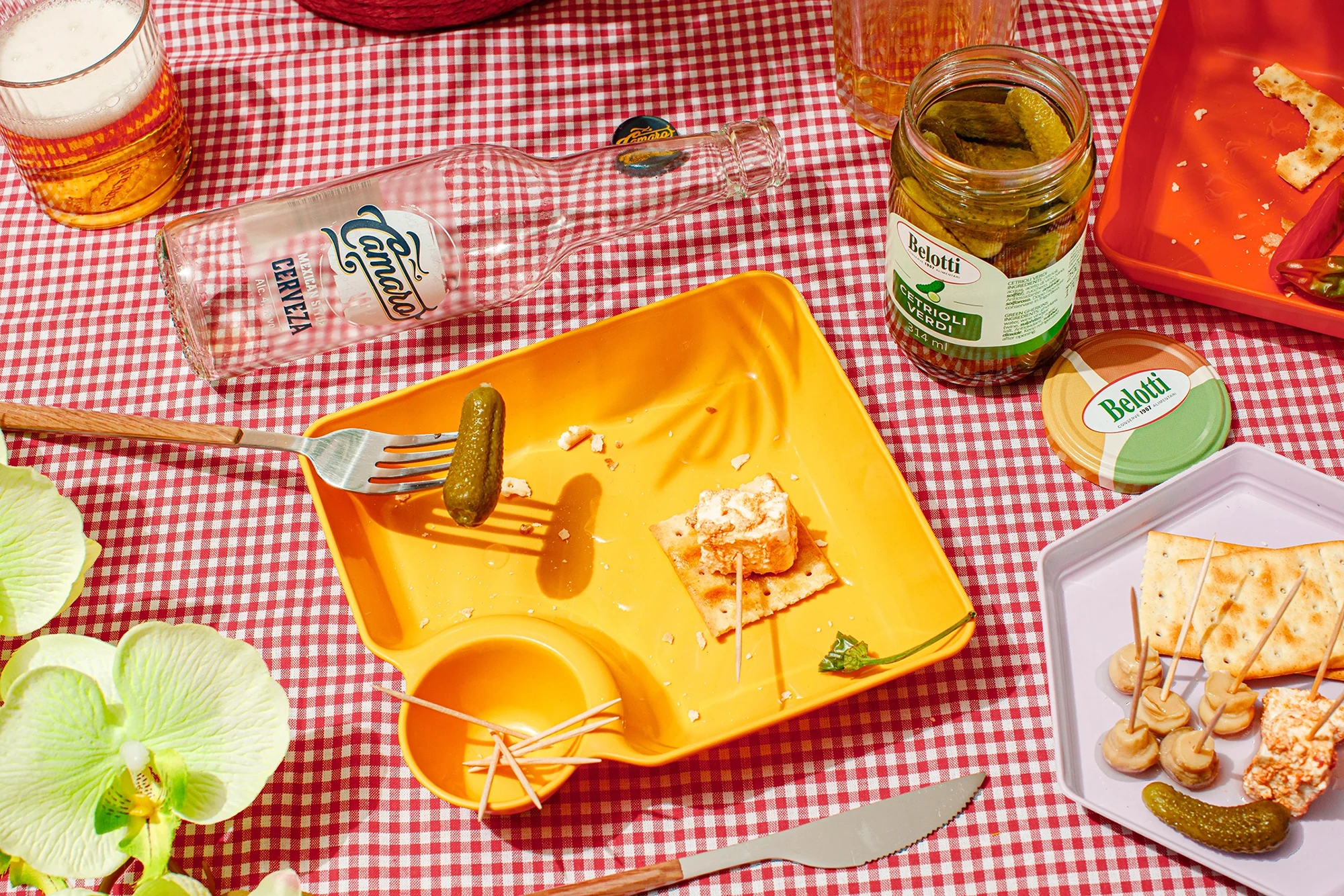 picnic con stuzzichini di conserve sott'olio Belotti Conserve, realizzata con scopo pubblicitario