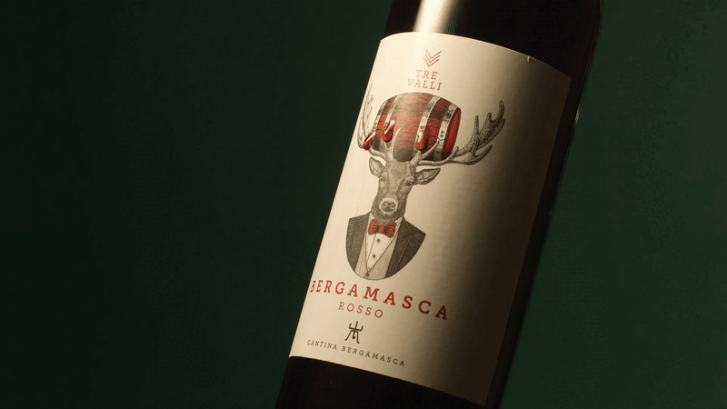 bottiglia di vino cantina bergamasca rosso