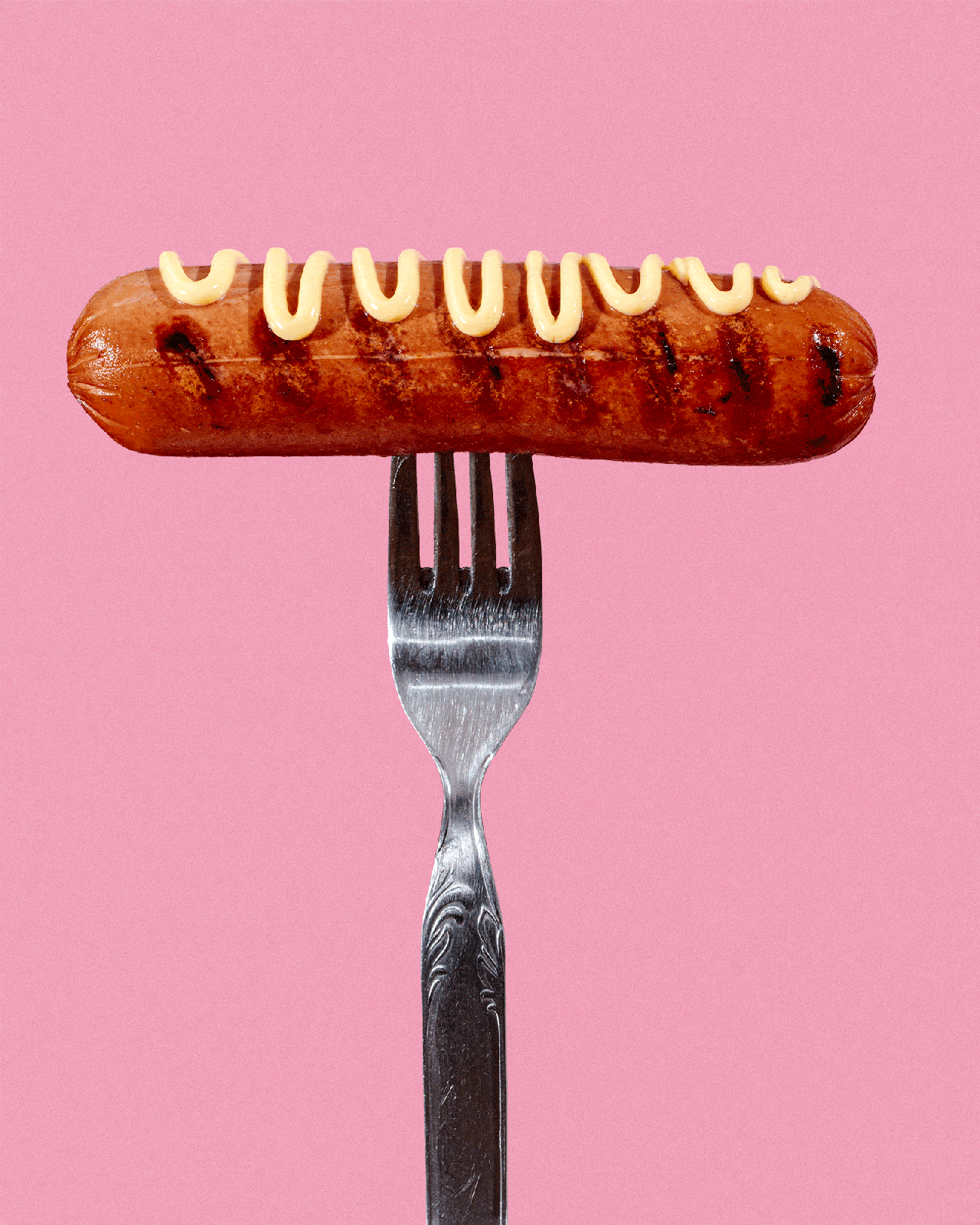 gif di wuster su forchetta, realizzato in studio fotografico per adv prodotti alimentari social
